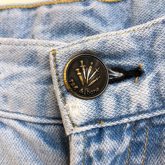 Rag & Bone Light Wash High Rise Straight Leg Cropped Designer Denim Jeans 25 - Picture 6 of 10